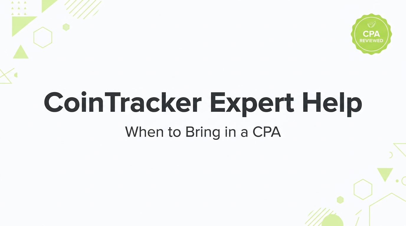 Count On Sheep | When to hire a CoinTracker expert or CPA