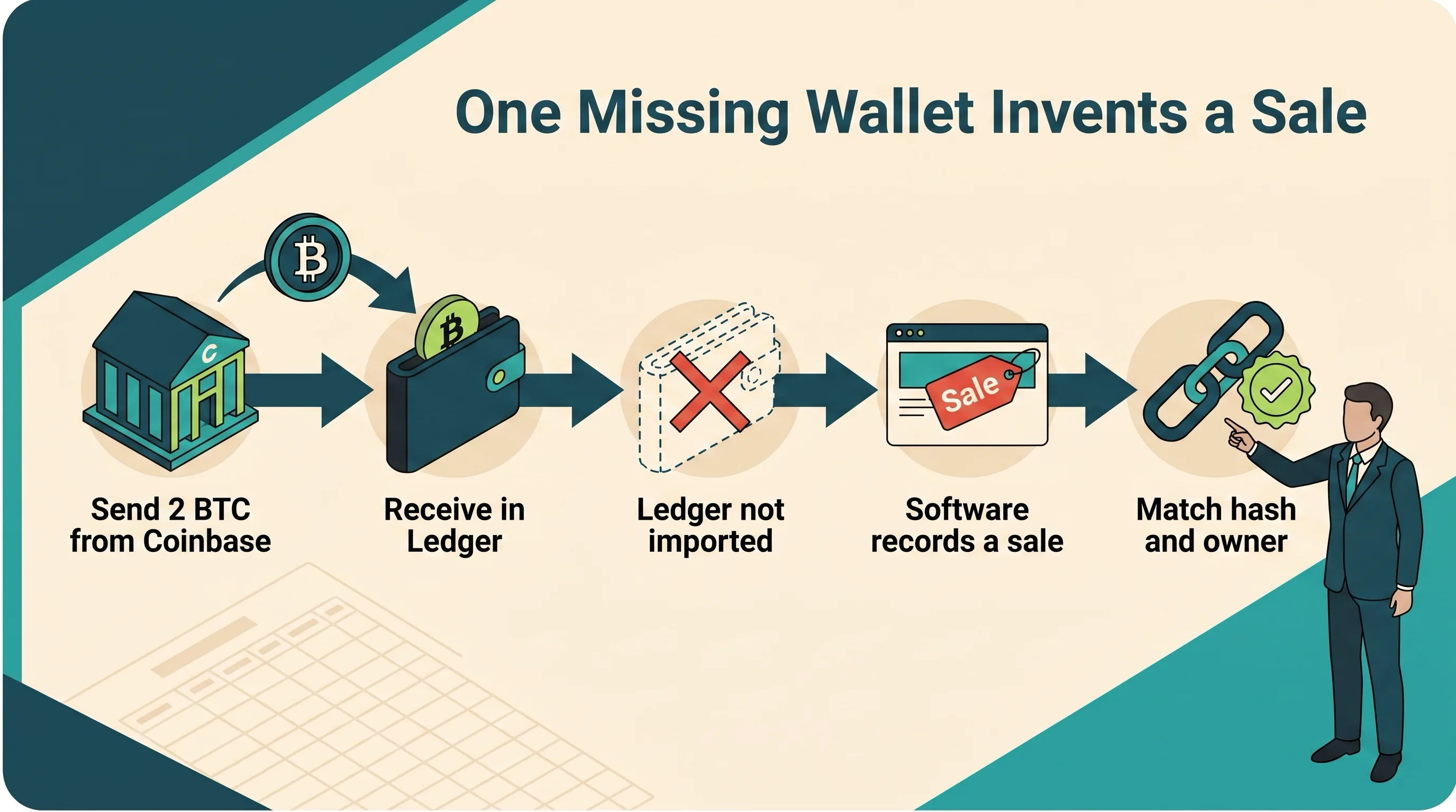 How an omitted receiving wallet can turn a self-transfer into a false taxable sale