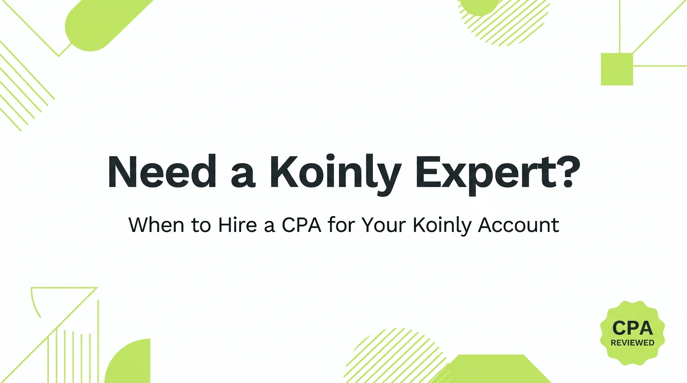 Count On Sheep | When to hire a Koinly expert or CPA