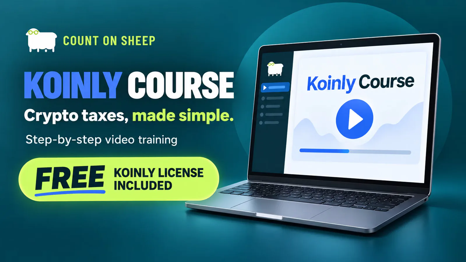 Koinly Course: step-by-step Koinly crypto tax video training with free Koinly license included