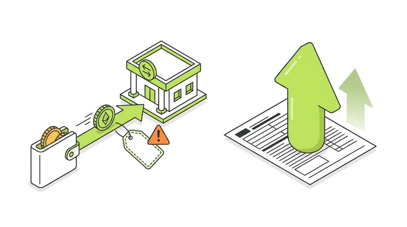 Diagram showing how transferring crypto without cost basis can cause your full sale price to be reported as gain instead of the real, smaller gain