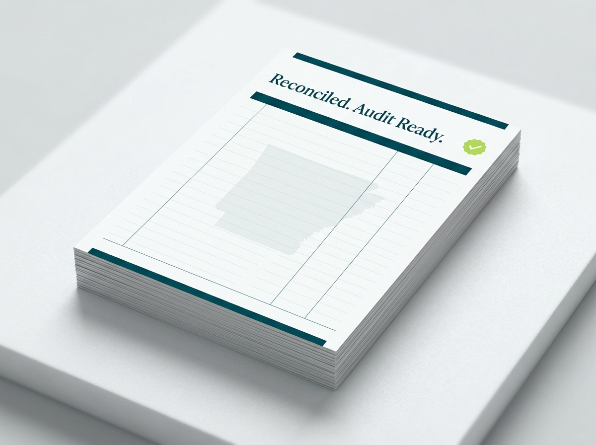 Arkansas crypto tax service specialist audit-ready report illustration