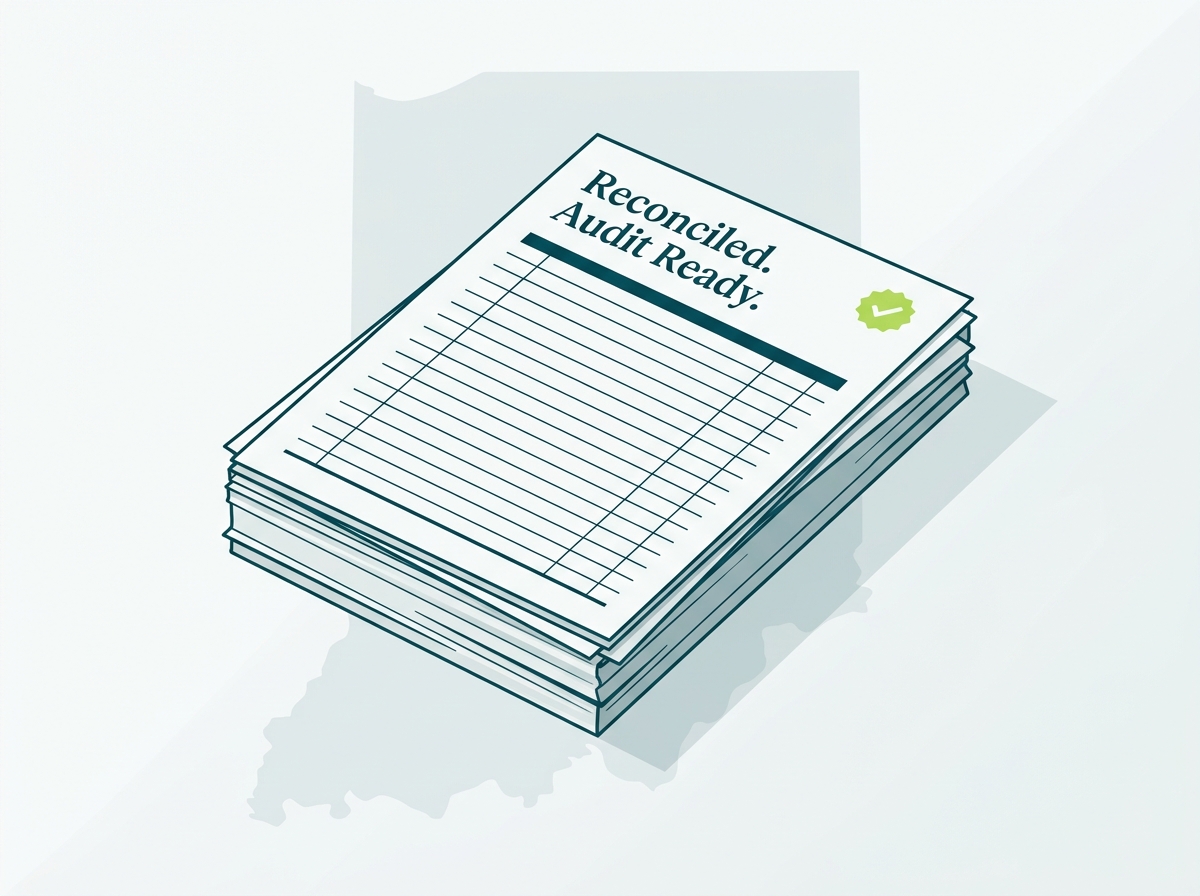 Indiana crypto tax service specialist audit-ready report illustration