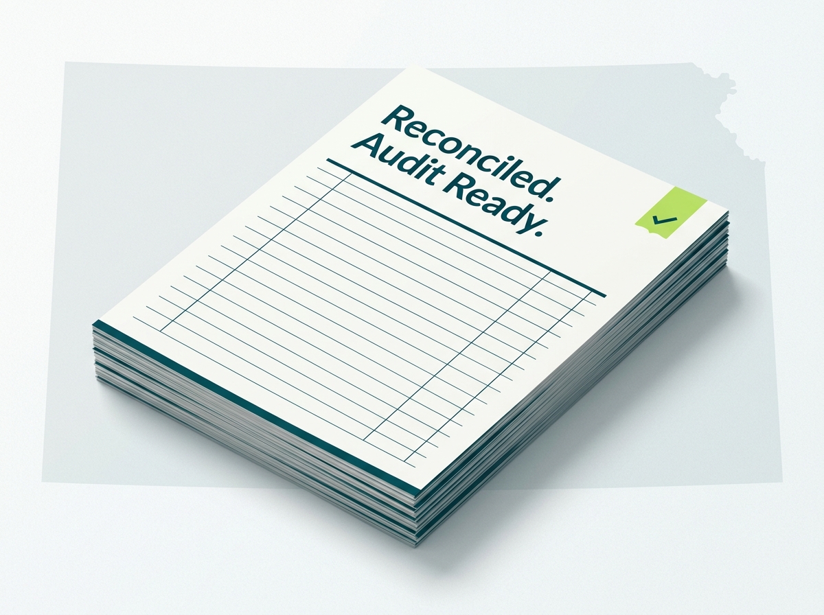 Kansas crypto tax service specialist audit-ready report illustration