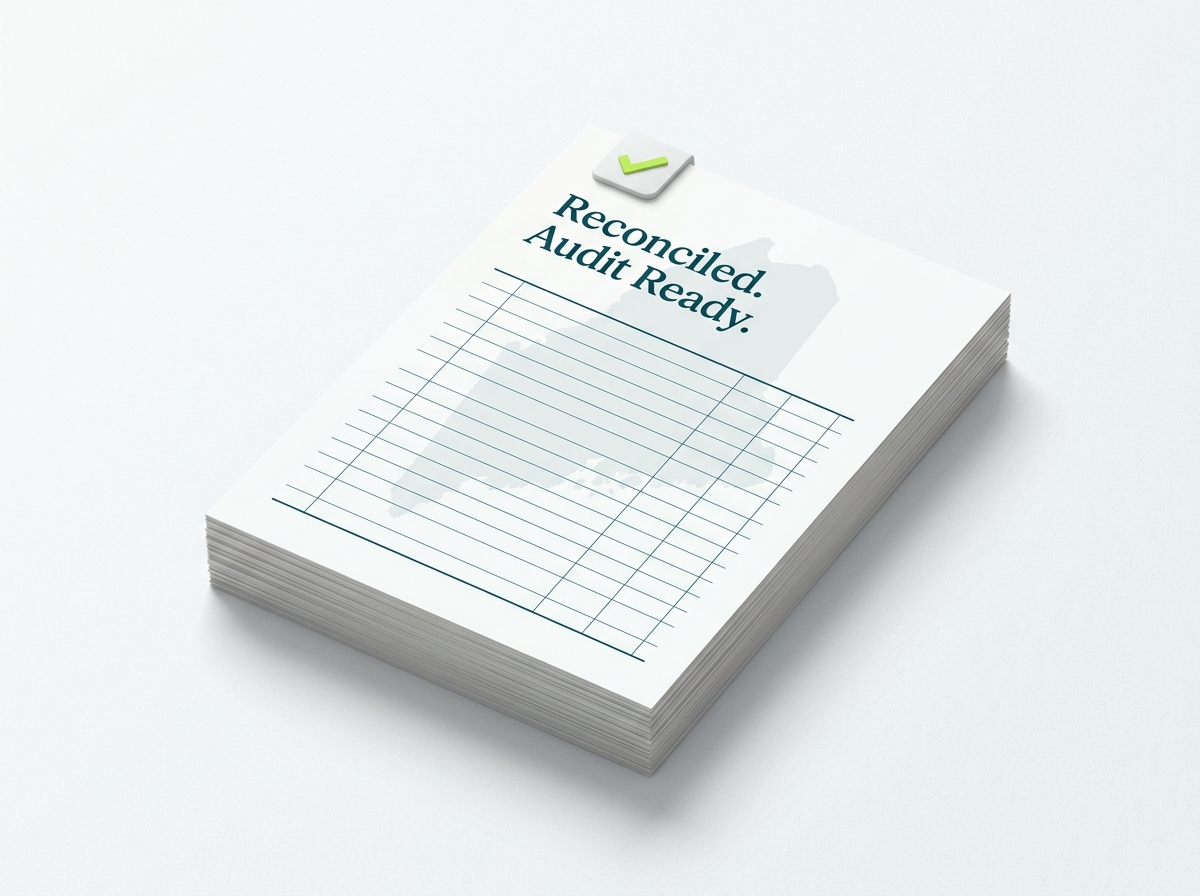 Maine crypto tax service specialist audit-ready report illustration