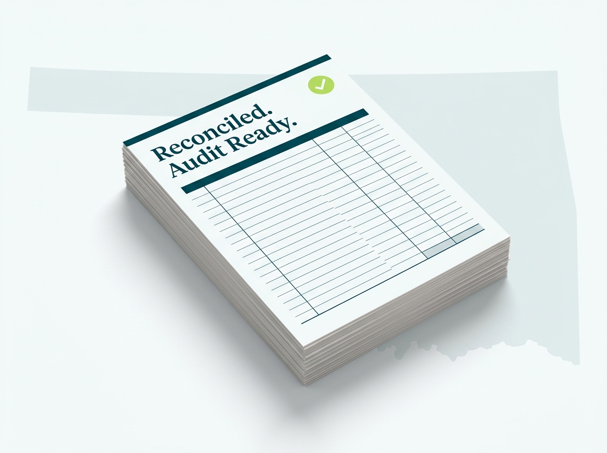 Oklahoma crypto tax service specialist audit-ready report illustration