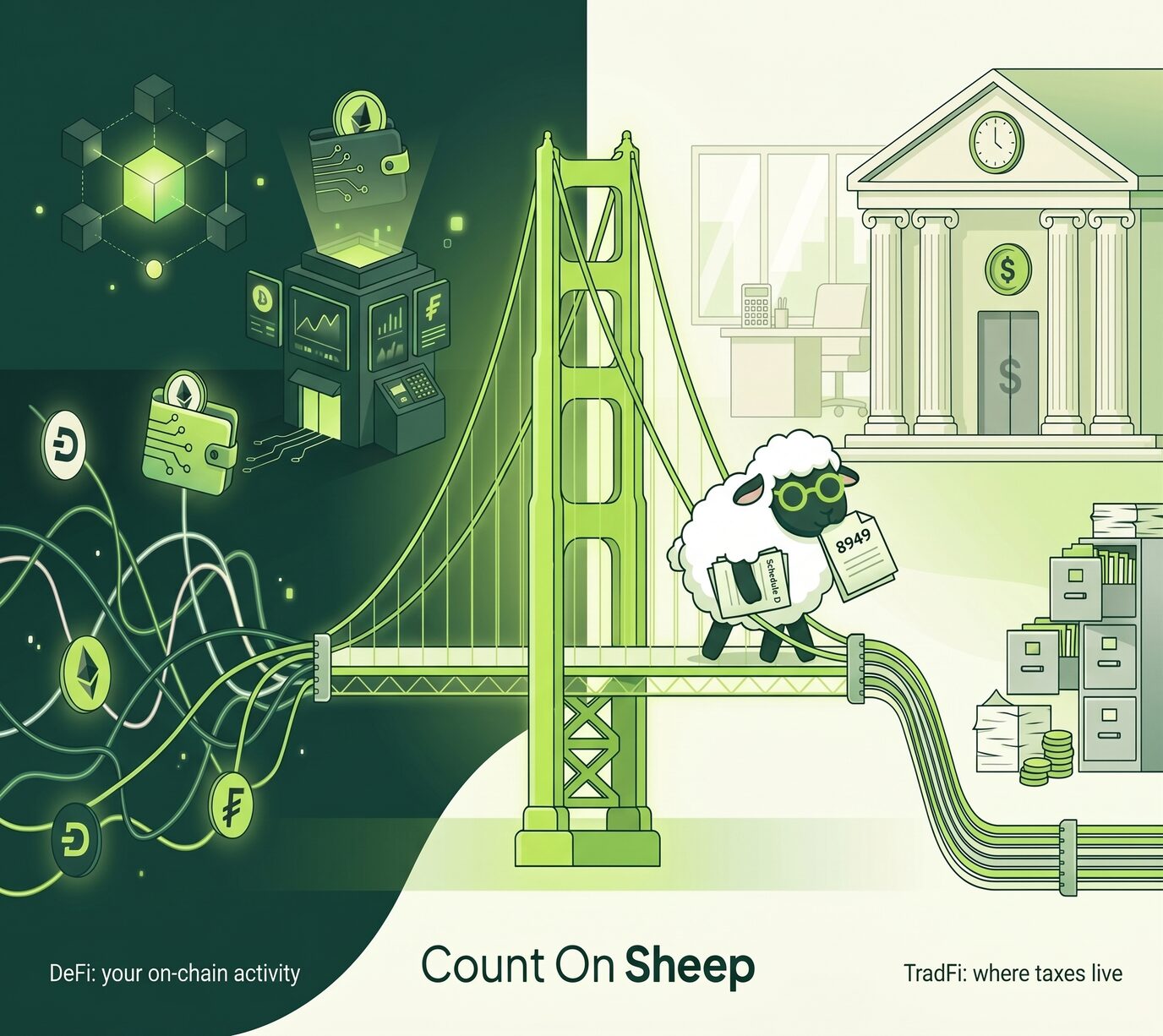 DeFi transaction history bridged into TradFi tax filings by Count On Sheep