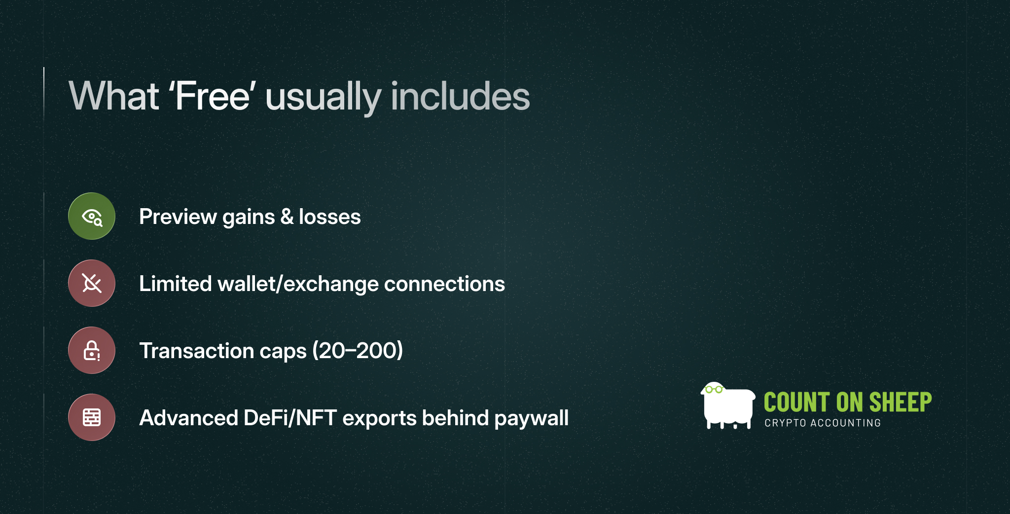What free usually include in the best free crypto tax
