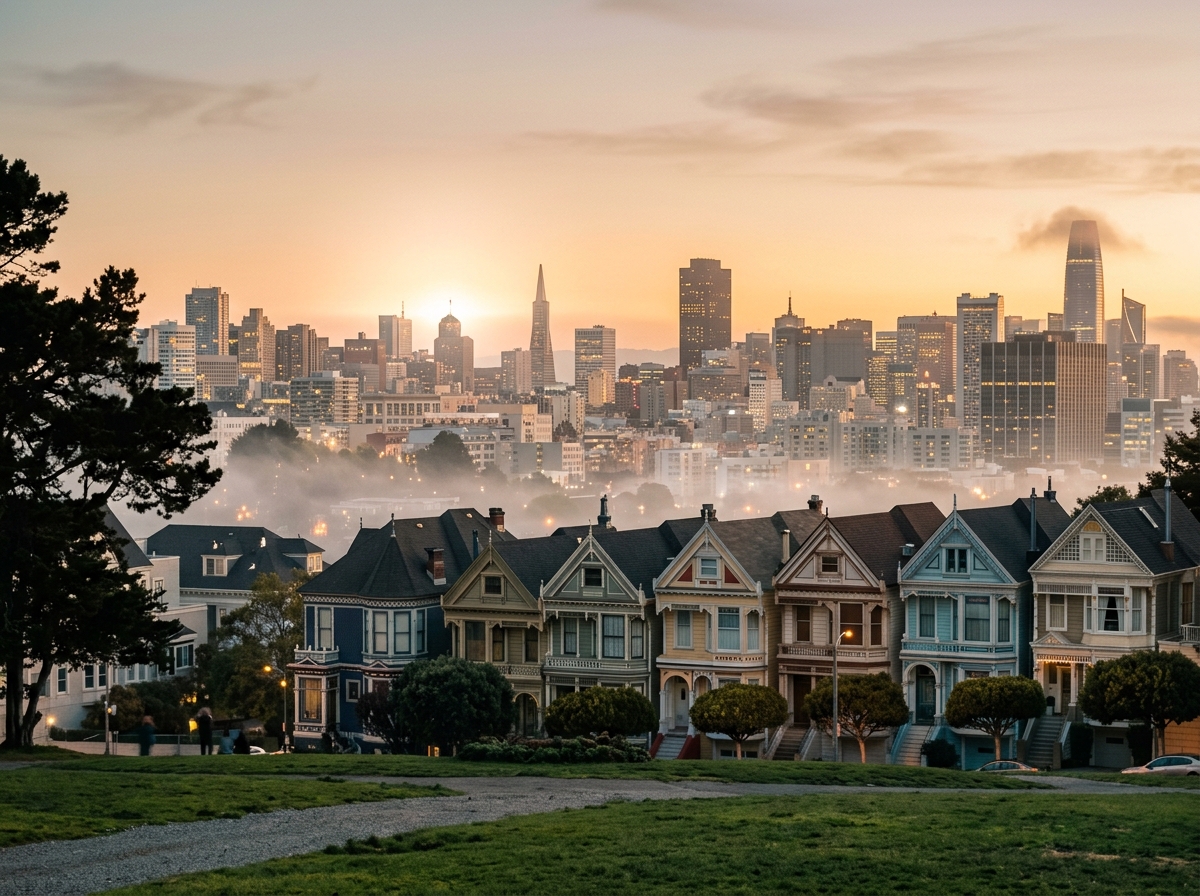 Iconic view of San Francisco, CA